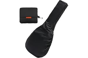 Musiin Regenschutz für Akustikgitarre, wasserdichter Schutz mit leichtem und faltbarem Design, Schwarz