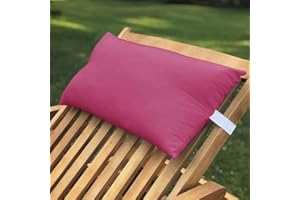 Lancashire Bedding Sun Lounger Head Pillow - Comfortable Hollow-Fibre Cushion for Garden Patio Sunbed and Deckchair, Machine Washable, No Chair Included (Wine, Pack of 2)