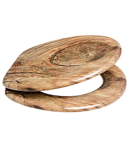 WC Sitz mit Absenkautomatik, viele schöne Holz WC Sitze zur Auswahl, hochwertige und stabile Qualität (Rustikal) - 5