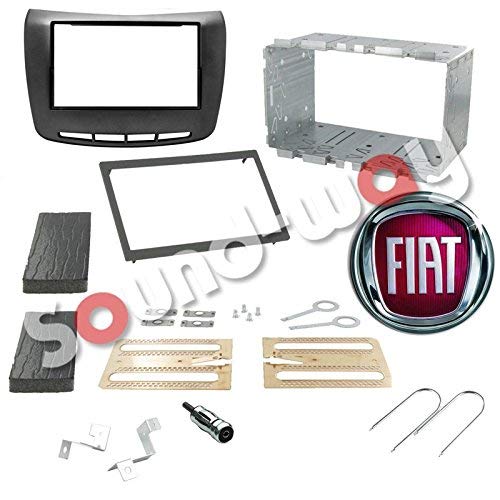 Sound Way - Kit Mascherina Adattatore autoradio 1 DIN / 2 DIN per Lancia Delta Nero