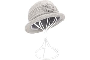 ZffXH Sombrero Mujer Invierno, Gorro Cálido De Pescador Bowler Cloche Bucket Elegante Vintage, Sombreros para Punto Autunno, Elegante Sombrero Iglesia Los Años 20 Moda