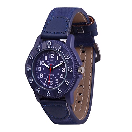 WOLFTEETH Kinder und Jugendliche Uhr Analog Quarz mit Leder Armband 3063 MEHRWEG