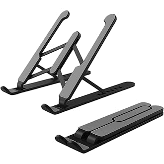 Zebronics-NS1000 Laptop Stand Featuring Foldable Design, Anti-Slip Silicone Rubber Pads, Supports Maximum of 5kgs Weight, 6 Adjustable Levels.