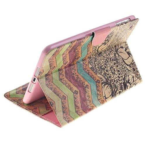 HB-Int 3 in 1 Flip Schutzhülle für iPad Mini 1 / 2 / 3 PU Leder Etui Stand Funktion Hülle Bunt Wallet Case Kartenfächer Book Style Cover Blumen Multifunction Modicsh Holder Tablet PU Ledertasche Magnetverschluss Dünn Slim Bumper Zubehör mit Stylus Pen und Staub Stecker - 5