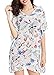 Produktbild BOLAWOO Damen Trandponcho Elegant Sommer Kurzarm V-Ausschnitt Sunscreen Strandtunika Bikini Cover Up Leicht Blumen Mode Quaste Seite Geöffnete Gabel Locker Urlaub Beach Tunika Strandkleid