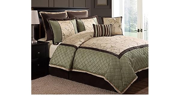 Victoria Classics Alexandria 8 Piece King Comforter Set Sage By