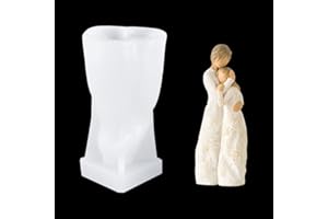 HyzaPhix 3D Moules à Bougie Moule en Silicone Figurine Câlins Resine Epoxy Moulle Candle Mould pour Fabrication de Bougie Parfumée, Savons et Figurine Famille (Close to me)