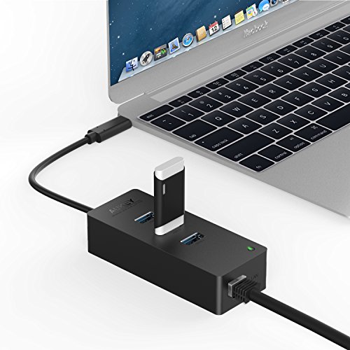 AUKEY USB C Hub Ethernet auf 3 Port USB 3.0 + Ethernet Anschluss USB Type C Hub für New Macbook, Macbook Pro 2016, Google ChromeBook Pixel 2015, usw. - 7