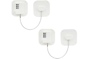 LLFYXM 2 PCS White Password Fridge Lock with Strong Adhesive, Square Digital Fridge Locks for Children and Fridge Locks for Adults No Drilling for Freezer Door File Drawer Cabinet Cupboard Windows (White)