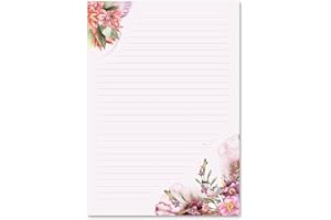 100 Sheets Motif Letter Paper! Love Letter Flower TIME DIN A5 - Paper-Media
