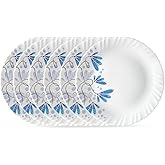Larah by BOROSIL Twilight 6 Pcs Opalware Plate Set (Dia - 10 inch), White