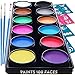 Produktbild Blue Squid Kinderschminke Set Face Paint – 12 Farben Schminkpalette, Professionellemit Hochwertiges mit Kinder Schminkset Ideal für Kinder Partys & Fasching, großer Auswahl an Schminkfarben Schablonen