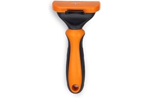 GLÜCKPET Cepillo para Perro Naranja, Elimina el Pelo Muerto, Botón de Autolimpieza