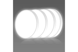 Ouyulong Lampara Techo, Plafon Led Techo 18W 1620LM 4000K, Plafón Led Techo Baño IP44 Impermeable, Lamparas De Techo Salon Blanco Redonda 23cm Para Baño Dormitorio Sala Cocina Oficina Comedor (4PC)