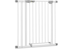 Hauck Barrière de Sécurité pour Enfants Autoclose N Stop incl. Extension de 9 cm / de 84 à 89 cm / Sans Percage / Automatique / Métal / blanc
