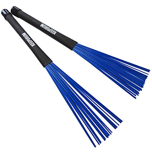 Preisvergleich Produktbild KEEPDRUM SV603BL Nylon Besen Brushes Schlagzeug-Stöcke Blau