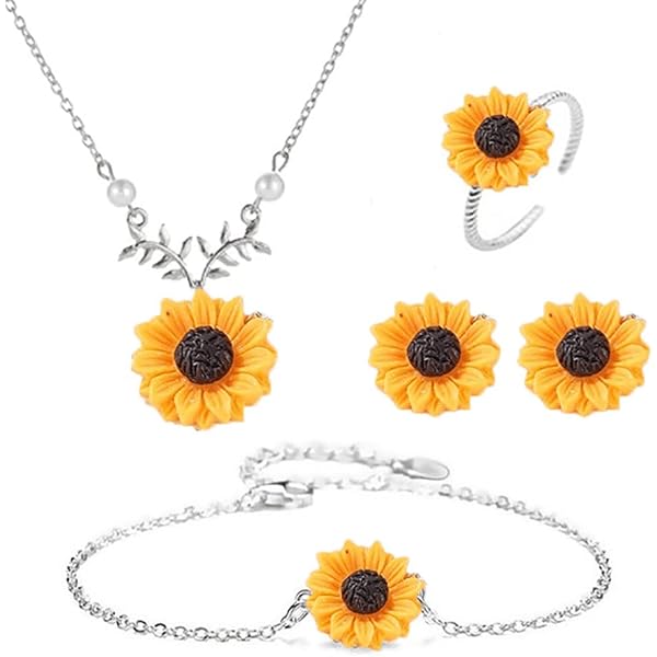 Orecchini Pendenti Con Vero Girasole In Resina – Argento 925 – Fatto A Mano