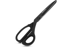 Tazoueoo Tygsax, 25 cm mangan stål klädtillverkning saxar | Saxar för tygskärning med ett 14,5 cm blad, långskuren täckning f