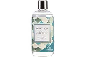 Wax Lyrical Fired Earth Green Tea & Bergamot Reed Diffuser Refill - 200ml | Refreshing Fragrance with Bergamot, Green Tea & Musk | Made in England