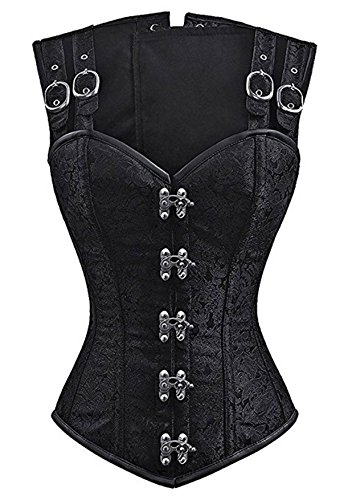 Beauty-You Women's Steampunk Gothic Steel Bones Vintage Retro Burlesque Corset Vest Black L steampunk buy now online