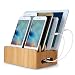Produktbild Upow Organizer Ständer Bambus Stand Dockingstation Desktop Ladestation Halter mit mehrfachen eingebauten Anschlüssen für Smartphorne Tablets und Laptops