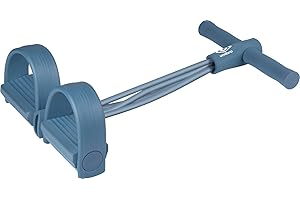 ‎UMBRO Umbro Rudergerät Gymnastikband - Gummiband Sport/Fitness - Widerstandsband bis 11KG Widerstand - Resistance Band inkl. Griffe und Fußpedale - Kunststoff - Blau