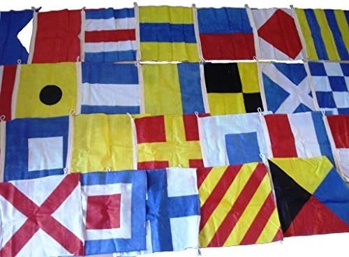 Marine Product - Marine Navy Signal Code Flag Set -100% Cotton -Set of Total 26 Flag - 15" X 15" - Marine / Nautical / Boat / Maritime by Marine Product