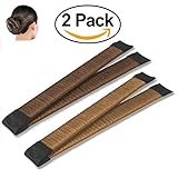 Hair Bun Maker French Twist Hair Fold Wrap Snap (1 Brown, 1 Light Brown)