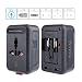Produktbild Reiseadapter QC3.0, EKOOS Universal Reisestecker Adapter mit 2-Port USB Ladegerät, Internationales Wandladegerät 3 Polig 4 in 1 für 150 Länder Weltweit Universal (Schwarz)