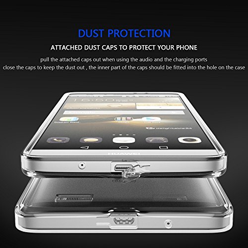 Huawei Ascend Mate 7 Cover Custodia Protezione di NALIA, Slim Case Protettiva Trasparente Cellulare in Silicone con Bordi, Gomma Clear Copertura Sottile Bumper per Telefono Ascend Mate-7 - Trasparente