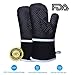 Produktbild Ymiko Topfhandschuhe, Ofenhandschuhe Silikon,260° C Extrem Hitzebeständige Grillhandschuhe,Anti-Rutsch Backofen Handschuhe Barbecue Isolation Pads Topfhandschuhe (Schwarz,1 Paar)