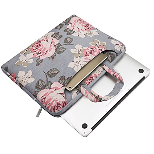 MOSISO Umh  ngetasche   Laptoptasche f  r 13-13 3 Zoll MacBook Pro  MacBook Air  Notebook Computer Segeltuch Gewebe Rosen Muster Beweglicher Notebookt