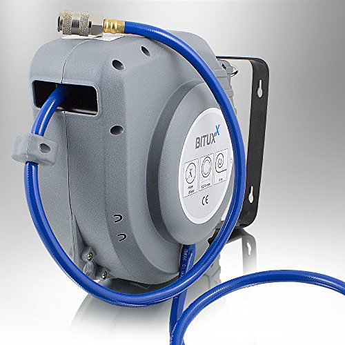 BITUXX® Druckluft Schlauchtrommel 9m automatik Druckluft Schlauchaufroller 9 Meter 1/4″ Zoll Anschluss Automatik Schlauchaufroller für Wandmontage - 2