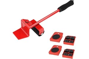 95STREET Alzacristalli mobili pesanti sistema di scorrimento di mobili, kit di trasporto di mobili, 4 ruote per mobili e 1 cric-capacità di carico di 150 kg ciascuno