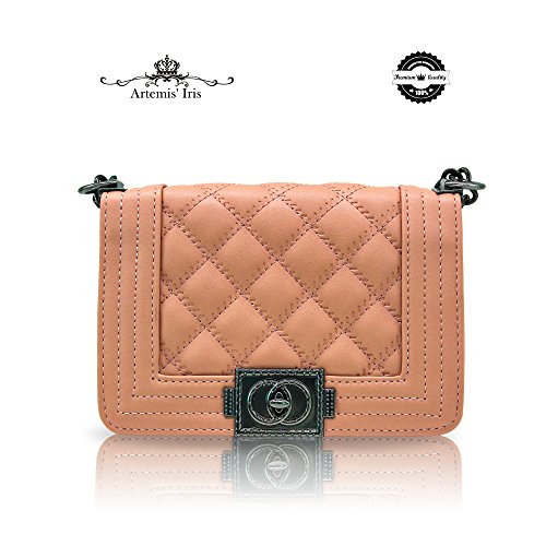 Artemis'Iris Large Pink Ladies Handbag, PU Leather Designer Bag Ideal for Shopping
