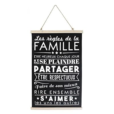 THE HOME DECO FACTORY Décoration Murale, Coton, Noir, 51 x 1,2 x 80,5 cm
