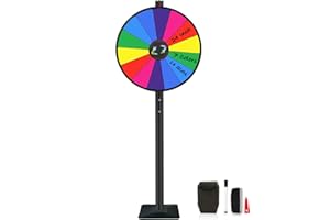 iElyiEsy Spinning Prize Wheel Spin Wheel for Prizes with Stand Erasable Surface for Trade Show Carnival Party Fortune Game (24 INCH Adjustable)