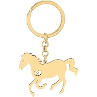 Bellissimo portachiavi con design a forma di cavallo marrone