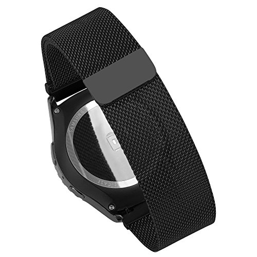 Pinhen 20mm Reloj Bandas Reemplazo liberaci  n r  pida Correa Banda de Milanese Bucle magn  tico de Acero Inoxidable para Gear S2 Classic Moto 360 42mm Huawei Watch 2 Smart Watch  20MM Black 