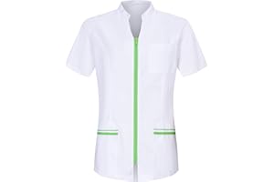 MISEMIYA Casaca Señora Mangas Cortas Uniforme Laboral Clinica Hospital Limpieza Veterinaria Sanidad Hostelería Mujer Ropa de Trabajo 702