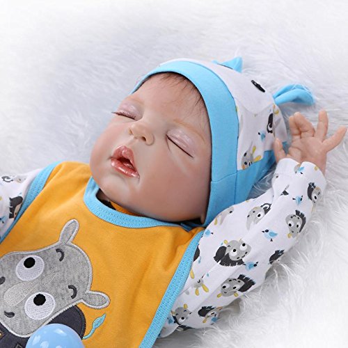 2016 New Sleeping Hair Rooted Realistic Reborn Baby Dolls Soft Full Vinyl 22