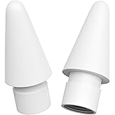 PSR Aksesuar Apple Pencil Uyumlu Silikon Yedek U&ccedil;, 1. Nesil / 2. Nesil/Pro/USB-C i&ccedil;in, iPad Pro/Air/Mini Uyumlu (Beyaz 2'li P