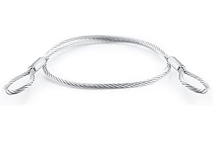 DQ-PP Stahlseil mit Ösen | Länge: 0,3 m / 30 cm | Stärke: 3 mm | 6x19 | Stahlkabel mit Schlaufen | Schlaufenkabel | Diebstahlsicherung für Gartenmöbel, Fahrrad, Schlaufseil