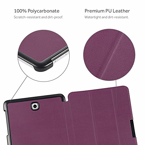 Samsung Galaxy Tab S2 8.0 Hülle, EasyAcc Ultra Dünn Case mit Standfunktion Auto Wake up Sleep PU Leder Hüllen für Samsung Galaxy Tab S2 T719/ T715N 20.31 cm (8 Zoll) Tablet-PC (Lila, Kunstleder) - 8