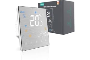 MoesGo Termostato Calefacción WiFi para Caldera,Termostato Inteligente de Ambiente Programmabile con Pantalla Completa,Compatible con Alexa Echo/Google Home,Smart Life/Tuya App