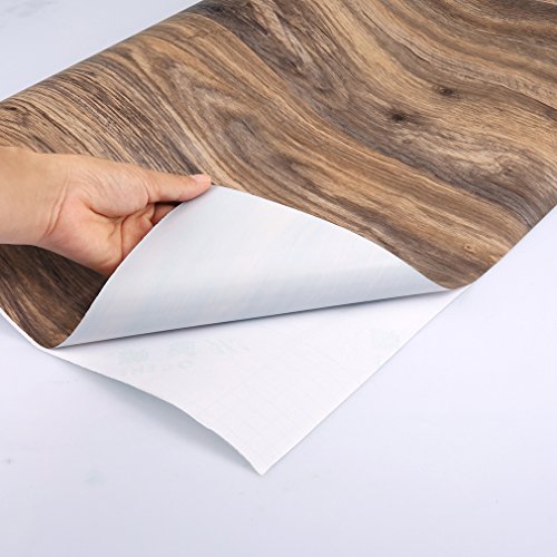 Auralum® Dunkelbraun Holzmuster Küchenfolie PVC Klebefolie Dekofolie 0.61*5M Schränke Tapeten Möbelfolie Selbstklebend für Küchenschränke Möbel Türen - 3