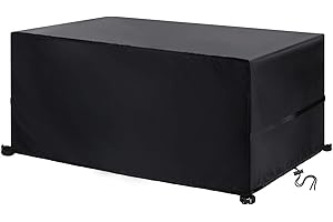 YoungBee Pokrowce na meble ogrodowe, prostokątne/kwadratowe, zestaw na sofę rattanową i pokrowce na stół tarasowy, wodoodporne, anty-UV, odporna na rozdarcie tkanina Oxford 420D, 185 x 90 x 74 cm