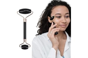 ‎SINCERO SALON Sincero Salon - Schwarzer Obsidian Gesicht Massagegerät - Jade Roller Gesicht - Anti-Falten Gesichtsmassagegerät - Sofortiges Gesichtslifting - Gesichtsmassagegerät Gegen Falten - Face Massager