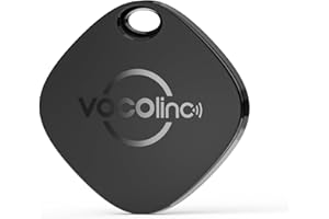 VOCOlinc Air Tag Smart Tracker, Buscador de Objetos Bluetooth, Compatible con Buscar (sólo iOS, NO Funciona con Android), Localizador para Llaves, Carteras,Bolsos, Equipaje, Mochila, Negro, Pack de 1