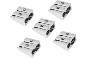 5 Pièces Taille-Crayon MéTal Double Trou Taille-Crayon éCole，Crayon Scolaire Et Taille-Crayon Pour Enfants Et Adultes (5)